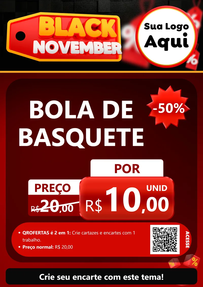 Modelo de Cartaz para Cartaz A4 Vertical com o tema Black November para Artigos Esportivos
