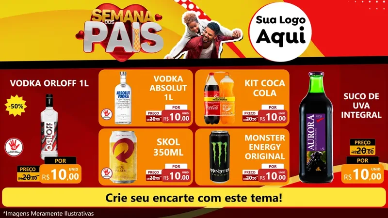 Modelo de TV para TV Horizontal com o tema Semana Dos Pais para Distribuidora de bebidas