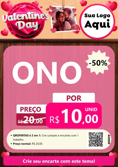 Modelo de Cartaz para Cartaz A4 Vertical com o tema Valentine's Day para Óticas