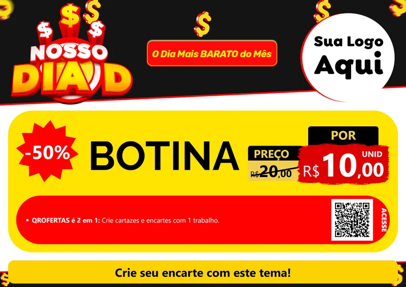 Modelo de Cartaz para Cartaz A4 Horizontal com o tema Nosso Dia D para Agropecuária