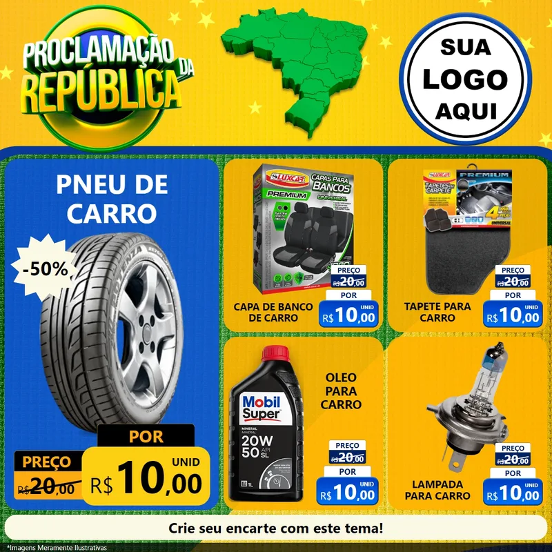 Modelo de Rede Social para Feed Facebook com o tema Proclamação da República para Auto peças