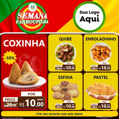 Modelo de Rede Social para Feed Facebook com o tema Semana Farroupilha para Salgadaria
