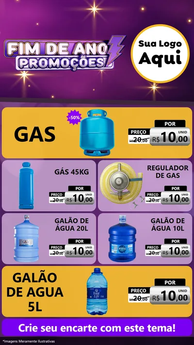 Modelo de TV para TV Vertical com o tema Fim de Ano Promoções para Água e gás