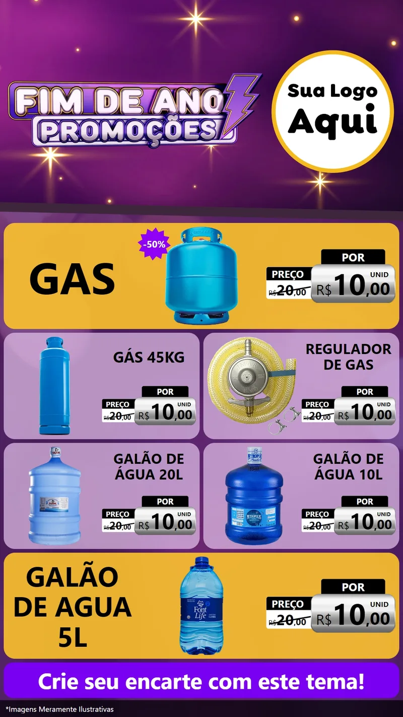 Modelo de TV para TV Vertical com o tema Fim de Ano Promoções para Água e gás