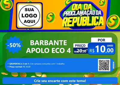 Modelo de Cartaz para Cartaz A4 Horizontal com o tema Dia Da Proclamação da República para Armarinho e Aviamentos
