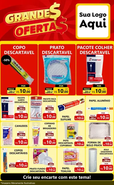Modelo de Encarte para Encarte Grande com o tema Grandes Ofertas para Embalagens