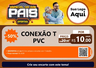 Modelo de Cartaz para Cartaz A4 Horizontal com o tema Especial Dia dos Pais para Tubos e conexões