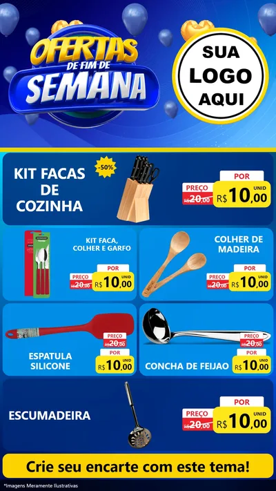 Modelo de TV para TV Vertical com o tema Ofertas de Fim de Semana para Utilidades Domésticas