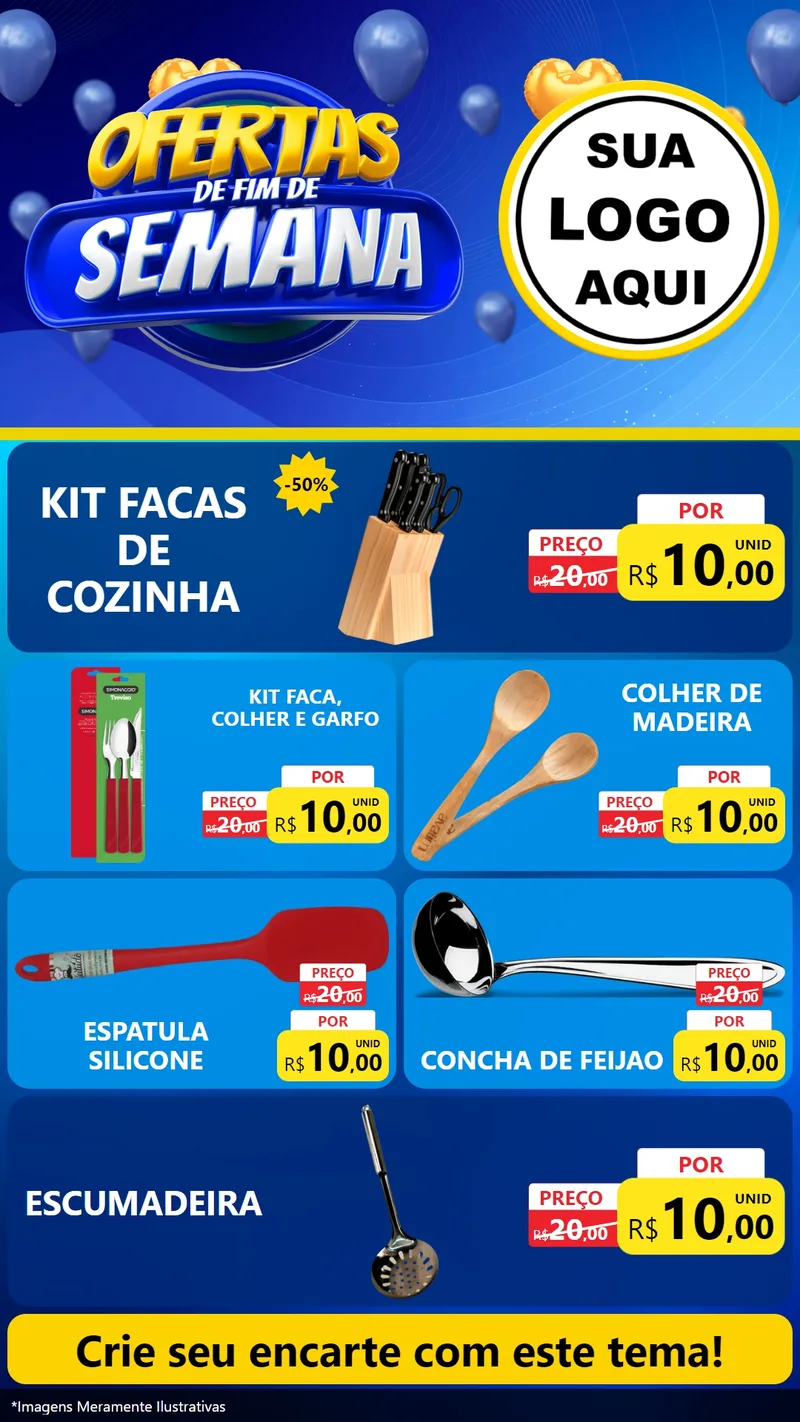 Modelo de TV para TV Vertical com o tema Ofertas de Fim de Semana para Utilidades Domésticas