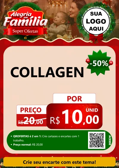 Modelo de Cartaz para Cartaz A4 Vertical com o tema Alegria Em Família - Super Ofertas para Suplementos alimentares
