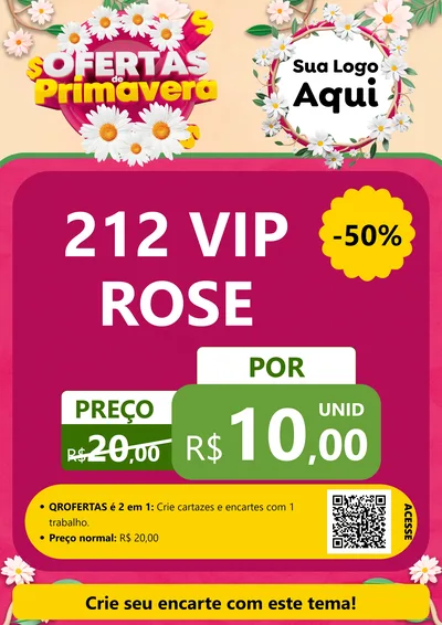 Modelo de Cartaz para Cartaz A4 Vertical com o tema Ofertas de Primavera para Perfumes