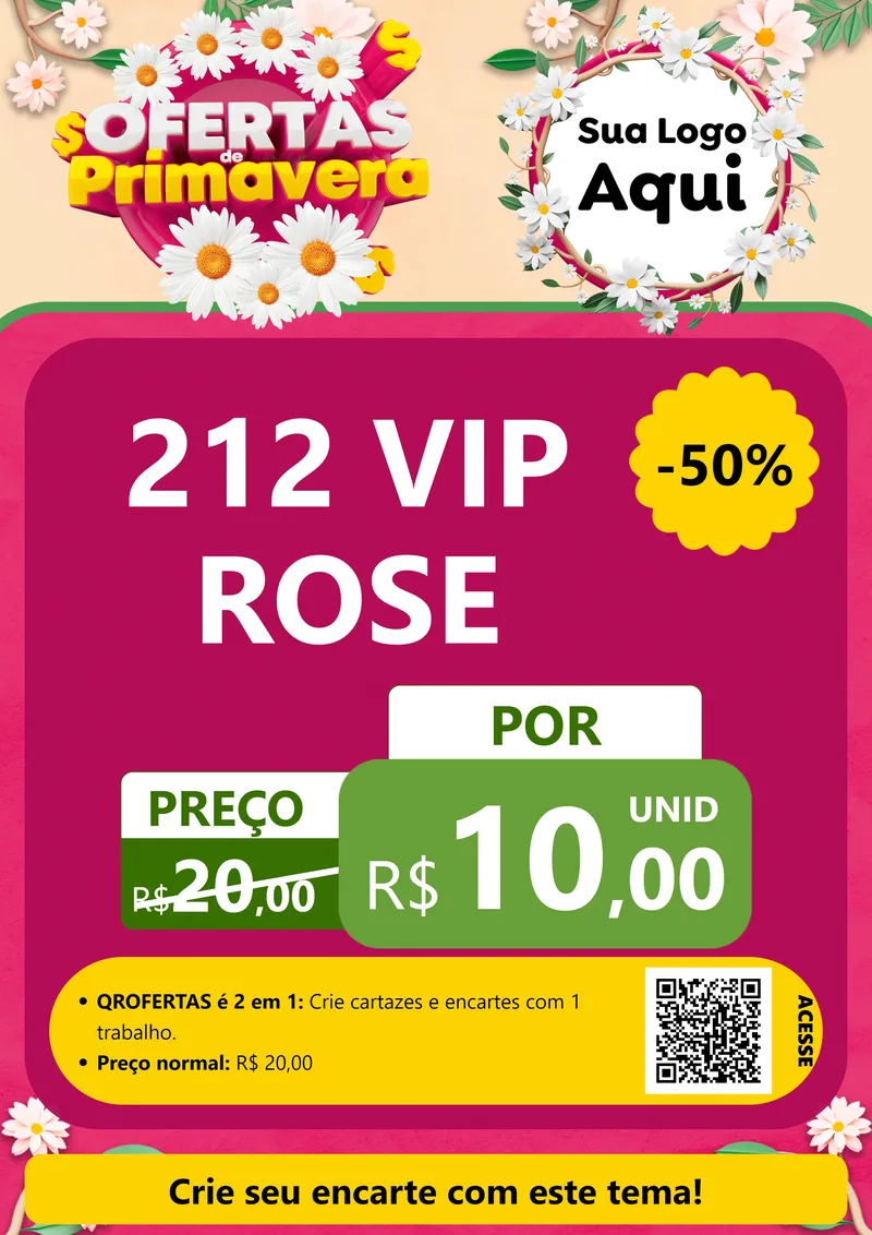 Modelo de Cartaz para Cartaz A4 Vertical com o tema Ofertas de Primavera para Perfumes