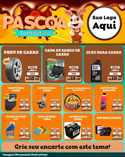 Modelo de Rede Social para Feed Instagram com o tema Páscoa Fantástica para Auto peças