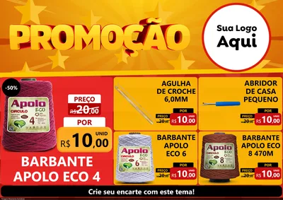 Modelo de Encarte para Encarte A4 Horizontal com o tema Promoção para Armarinho e Aviamentos