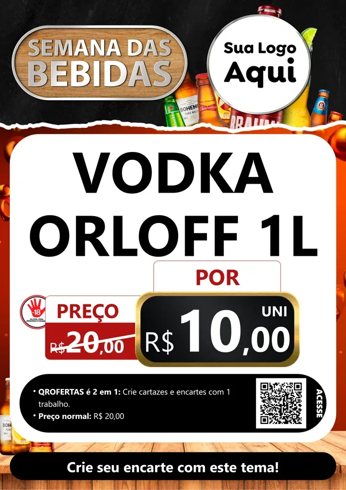 Modelo de Cartaz para Cartaz A4 Vertical com o tema Semana das Bebidas para Distribuidora de bebidas