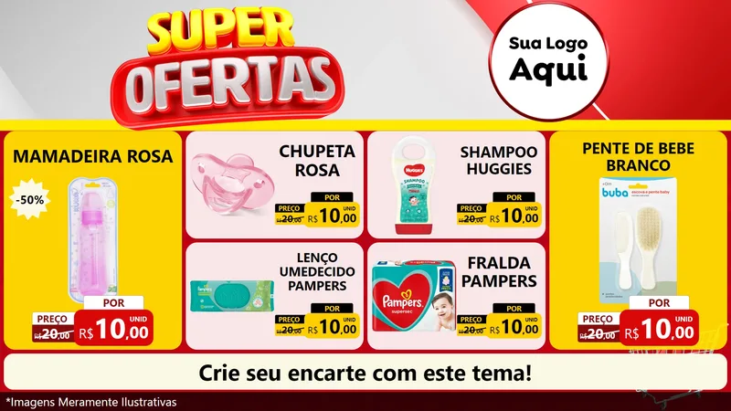 Modelo de TV para TV Horizontal com o tema Super Ofertas para Bebês