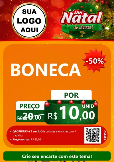 Modelo de Cartaz para Cartaz A4 Vertical com o tema Um Natal de Ofertas para Brinquedos