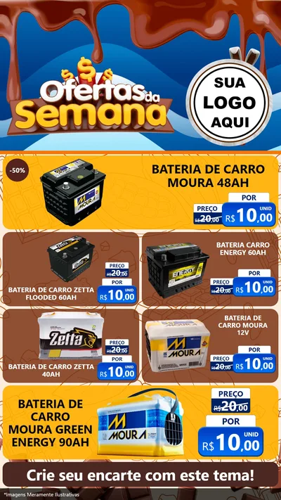 Modelo de TV para TV Vertical com o tema Ofertas da Semana - Páscoa para Baterias Elétricas