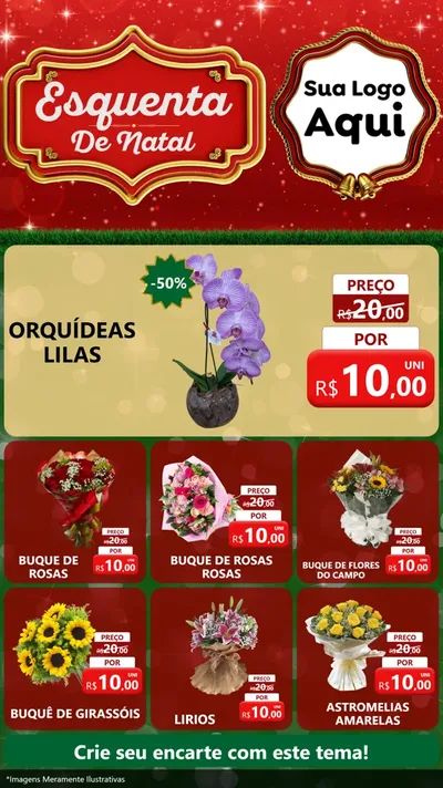 Modelo de Rede Social para Stories com o tema Esquenta de Natal para Floricultura e jardim
