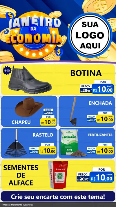 Modelo de TV para TV Vertical com o tema Janeiro da Economia para Agropecuária