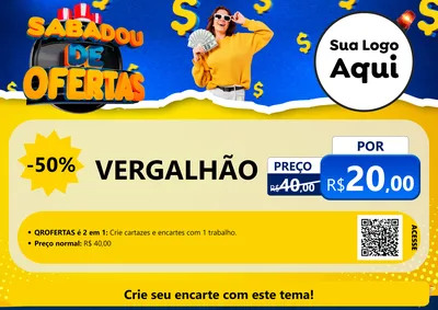 Modelo de Cartaz para Cartaz A4 Horizontal com o tema Sabadou de Ofertas para Ferragens