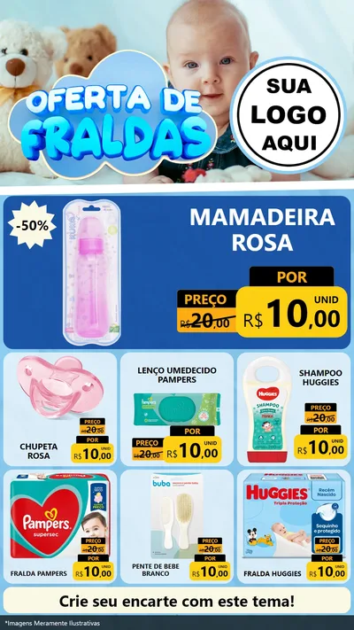 Modelo de Rede Social para Stories com o tema Oferta de Fraldas para Bebês