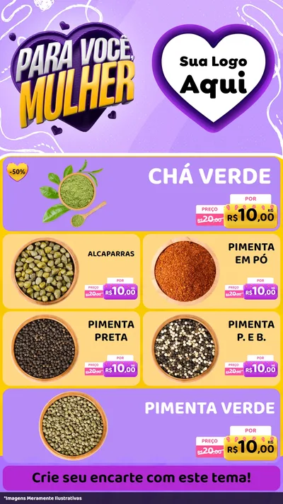 Modelo de TV para TV Vertical com o tema Para Você, Mulher para Produtos Naturais