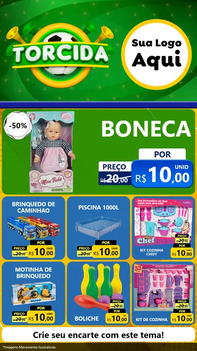 Modelo de Rede Social para Stories com o tema Torcida para Brinquedos