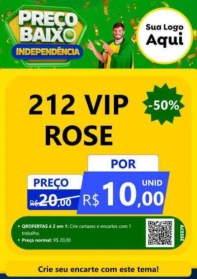Modelo de Cartaz para Cartaz A4 Vertical com o tema Preço Baixo de Independência para Perfumes