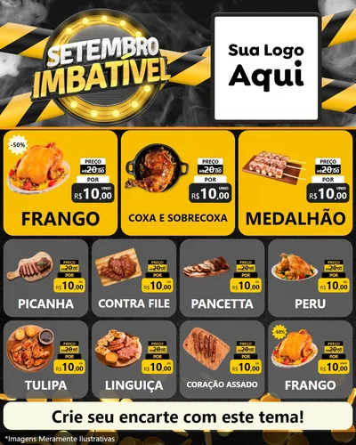 Modelo de Rede Social para Feed Instagram com o tema Setembro Imbatível para Assados