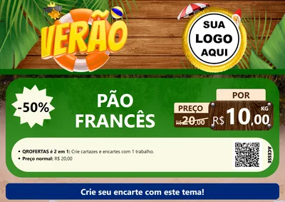 Modelo de Cartaz para Cartaz A4 Horizontal com o tema Verão para Padaria
