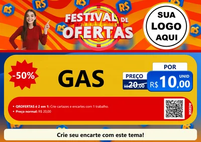 Modelo de Cartaz para Cartaz A4 Horizontal com o tema Festival de Ofertas para Água e gás