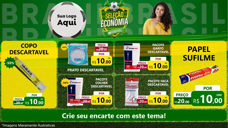Modelo de TV para TV Horizontal com o tema Seleção de Economia - Copa para Embalagens