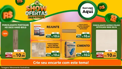 Modelo de TV para TV Horizontal com o tema Show de Ofertas Imbatíveis para Pisos e revestimentos