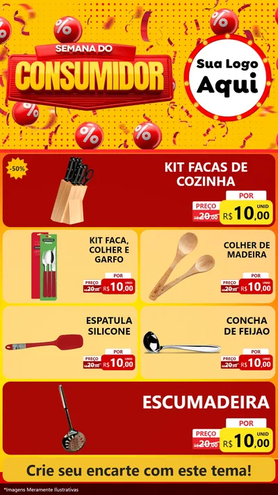 Modelo de TV para TV Vertical com o tema Semana do Consumidor para Utilidades Domésticas