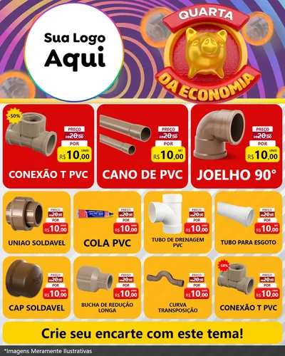 Modelo de Rede Social para Feed Instagram com o tema Quarta da Economia para Tubos e conexões