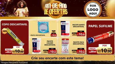 Modelo de TV para TV Horizontal com o tema Fim de Ano de Ofertas para Embalagens