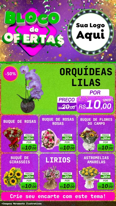 Modelo de Rede Social para Stories com o tema Bloco de Ofertas para Floricultura e jardim