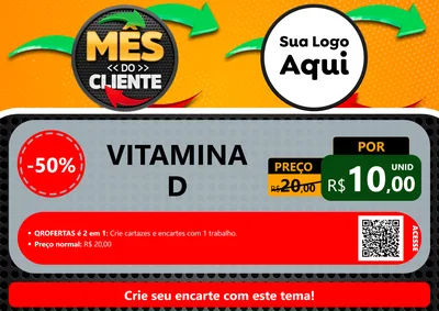 Modelo de Cartaz para Cartaz A4 Horizontal com o tema Mês do Cliente para Farmácia