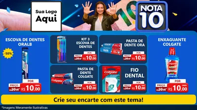 Modelo de TV para TV Horizontal com o tema Nota 10 para Higiene Pessoal