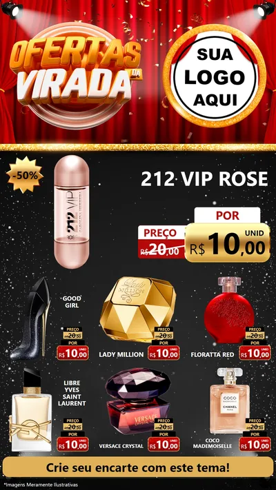 Modelo de Rede Social para Stories com o tema Ofertas da Virada para Perfumes