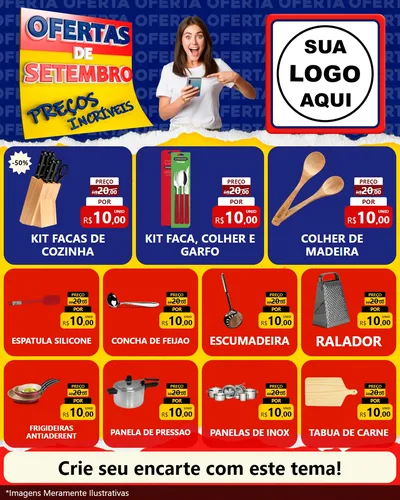 Modelo de Rede Social para Feed Instagram com o tema Ofertas de Setembro - Preços Incríveis para Utilidades Domésticas