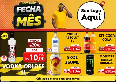 Modelo de Encarte para Encarte A4 Horizontal com o tema Operação Fecha Mês para Distribuidora de bebidas
