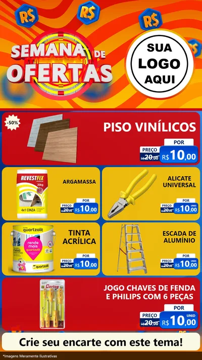 Modelo de TV para TV Vertical com o tema Semana de Ofertas para Material para Construção