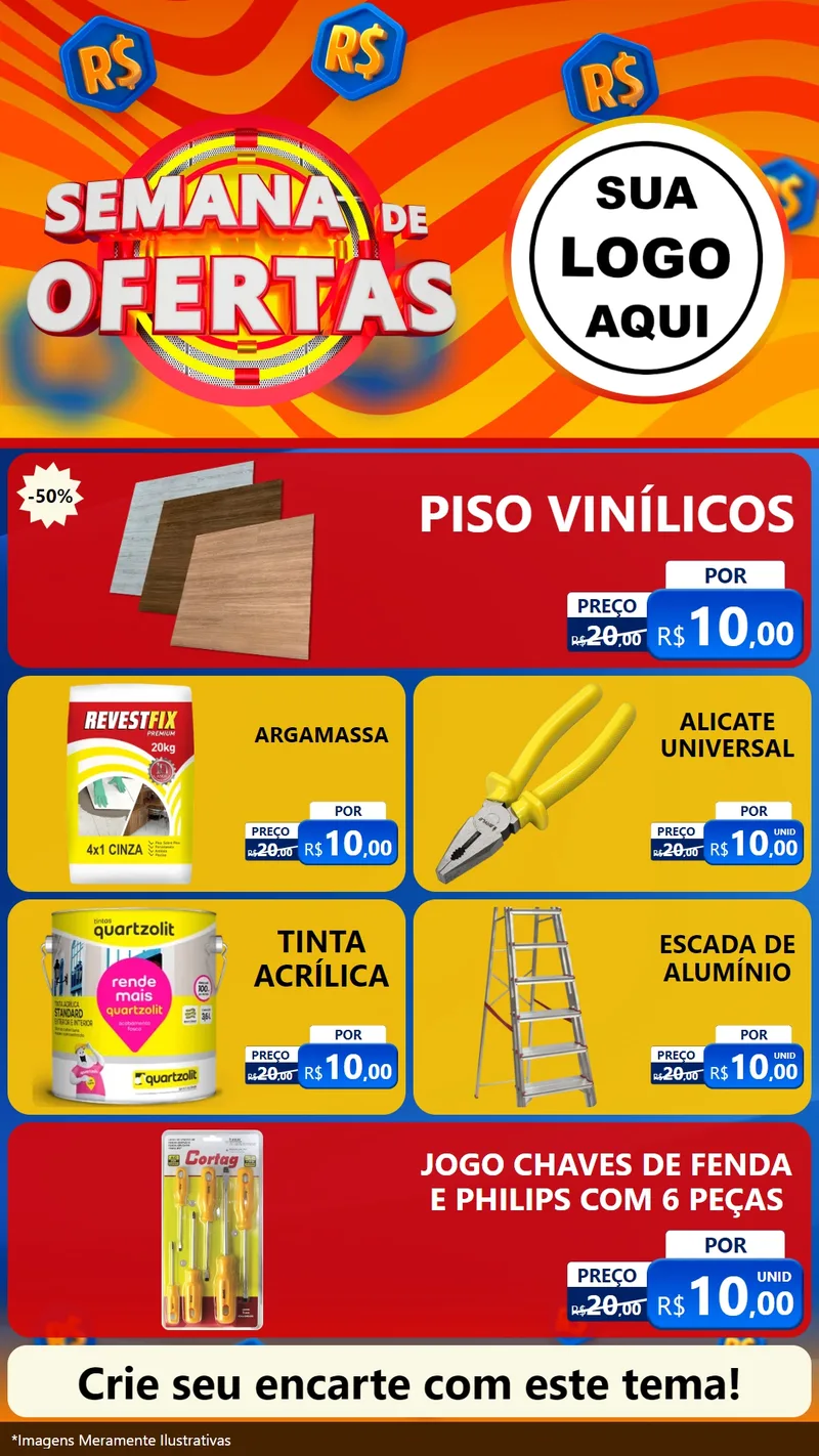 Modelo de TV para TV Vertical com o tema Semana de Ofertas para Material para Construção