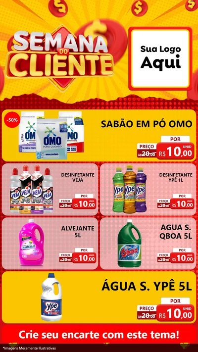 Modelo de TV para TV Vertical com o tema Semana do Cliente para Produtos de Limpeza