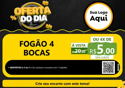 Modelo de Cartaz para Cartaz A4 Horizontal com o tema Oferta Do Dia para Móveis e Eletro