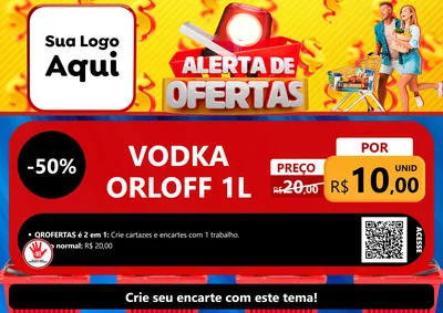 Modelo de Cartaz para Cartaz A4 Horizontal com o tema Alerta de Ofertas para Distribuidora de bebidas