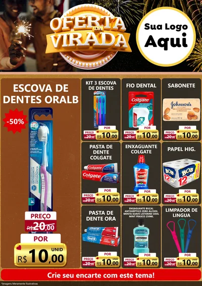 Modelo de Encarte para Encarte A4 Vertical com o tema Oferta da Virada para Higiene Pessoal