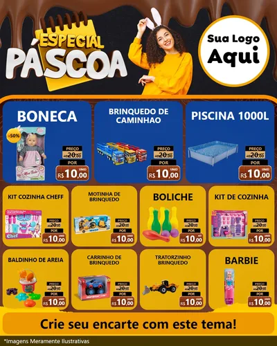 Modelo de Rede Social para Feed Instagram com o tema Especial Páscoa para Brinquedos